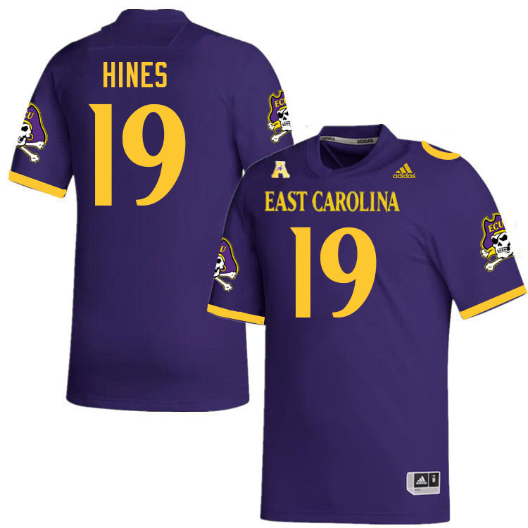 Men #19 DeMarius Hines ECU Pirates College Football Jerseys Stitched-Purple